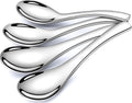 Stainless Steel Soup Spoons - 6 Inch Heavy Duty Asian Soup Spoon for Ramen  Rice  Tea  and Milk  Set of 4 Short Handle Ramen Spoons  Dishwasher Safe  Silver Chinese Table Spoon